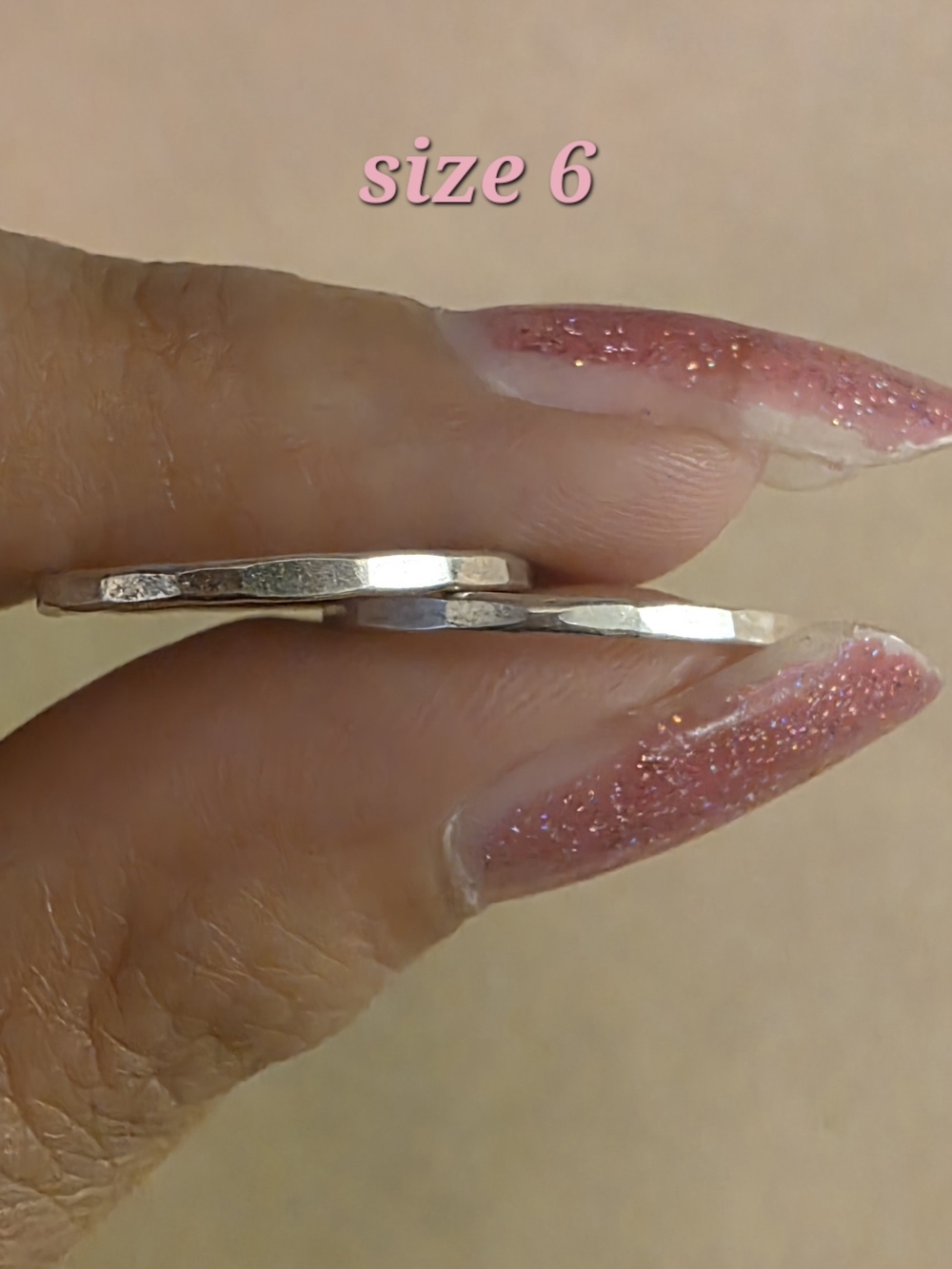 Sterling Silver Faceted Stackable Ring - Size 6 - Silver